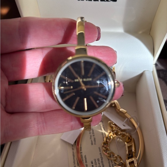 Anne Klein Gold and Black Women's Watch Stacking Set - Picture 5 of 11